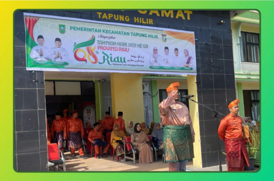 Kecamatan Tapung Hilir Gelar Upacara HUT Provinsi Riau ke-68, Camat Bacakan Amanat Gubernur Riau